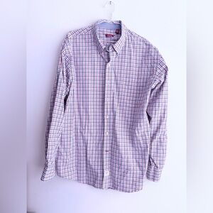 IZOD salt water collection men’s plaid button up down long sleeve shirt xl